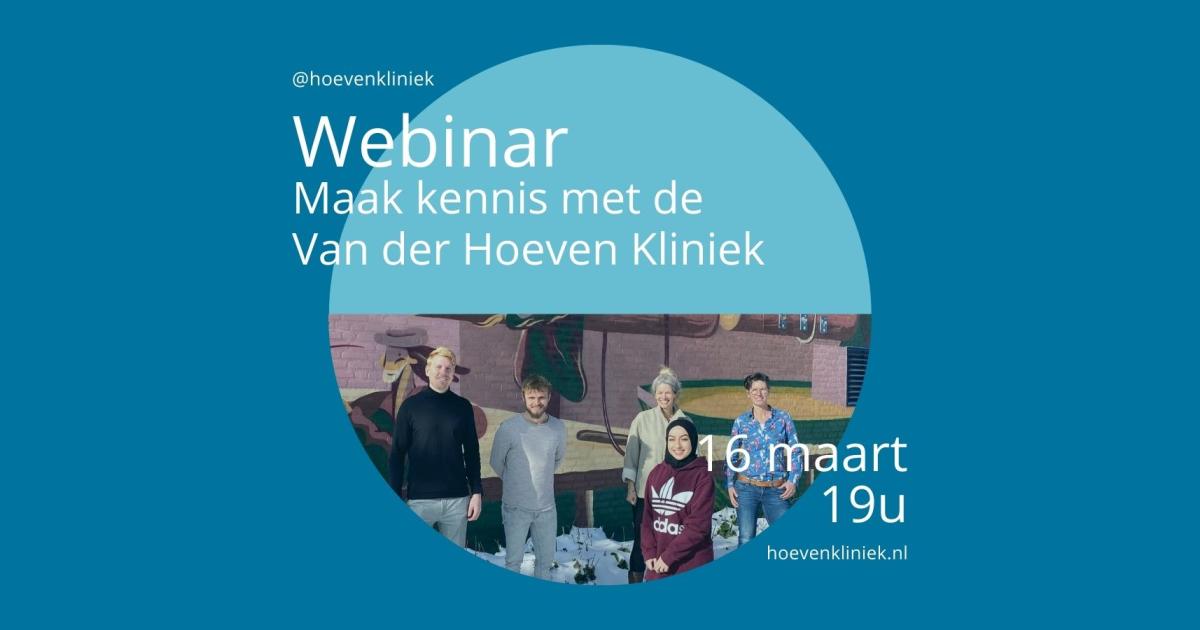 Webinar 'Maak kennis met de Van der Hoeven Kliniek' Stichting De Forensische